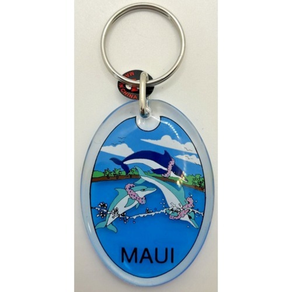 Vintage Maui Hawaii Dolphin Souvenir Keychain B-16